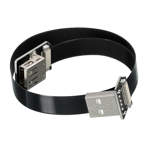 Uxcell FPV FFC Cable 20 Pin 0.5mm 300mm for HD 4K with 90 Degree USB Male to USB Female