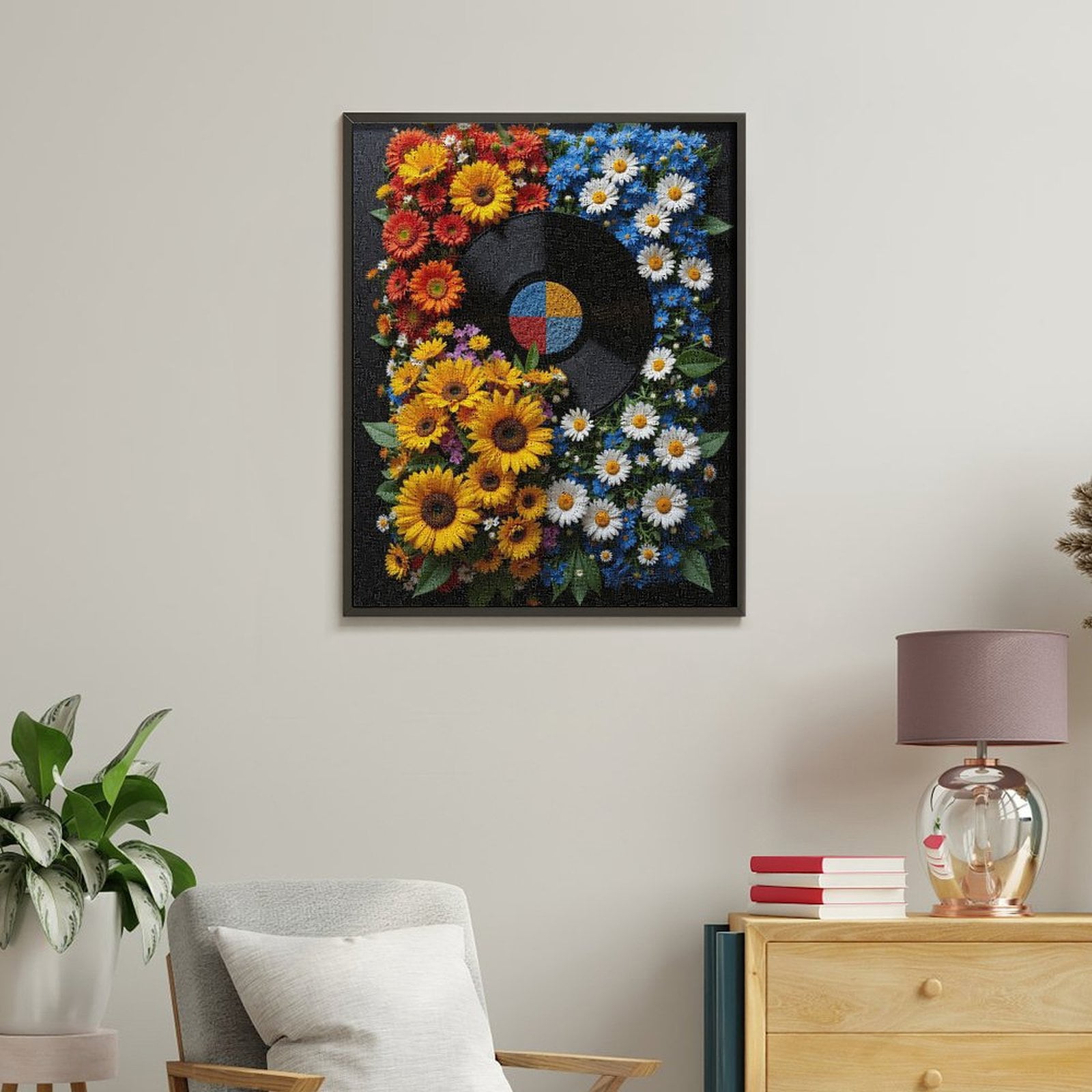 Paint By Numbers Kit for Adults Beginner - Colorful Floral Vinyl Art DIY Canvas Painting Kits for Adults, Frameless Paint By Number for Adults for Home Wall Decor 16x20 Inch