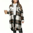 thumbnail image 3 of Horkkom Flannel Shirt Women Button Down Plaid Shirts Jacket Casual Loose Shacket Long Jacket with Pocket S, 3 of 4