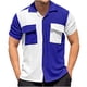 thumbnail image 1 of Camisas de Manga Corta de los Hombres Collar de Vuelta de la Solapa, Blusa Casual para el Aire Libre, el Ocio Y el Uso Diario Del Verano, 1 of 5