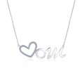 thumbnail image 1 of JeenMata Collar con Colgante de Corazón Abierto para Mamá con Piedra Azul Hielo Decorada en Oro Blanco de 18 K sobre Plata - Piedra Natal de Marzo - Regalo para Mamá, 1 of 2