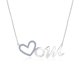 thumbnail image 1 of JeenMata Collar con Colgante de Corazón Abierto para Mamá con Piedra Azul Hielo Decorada en Oro Blanco de 18 K sobre Plata - Piedra Natal de Marzo - Regalo para Mamá, 1 of 2
