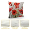 thumbnail image 4 of TIAOTIAOHOU Spring Pillow Decorative Throw Pillow Cover, Poppy Flowers Red Beautiful Bloom Blossom Double Sided Square Pillow Case Pillowcase Sofa Cushion, 4 of 5