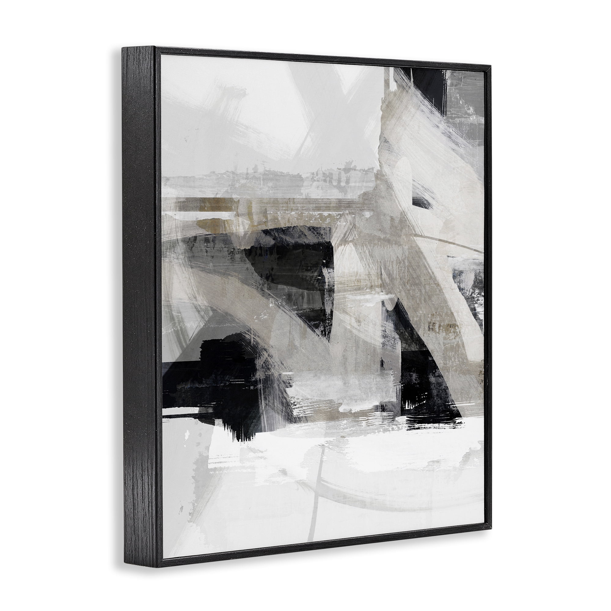 Stupell Industries Urban Industrial Complex Abstract Painting Black Framed Art Print Wall Art, 11 x 14