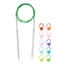 Uxcell Knitting Needles Size US 9(5.5mm) Circular Needle 47 Inch(120cm) Round Metal Stainless Steel Needle for Handmade Projects DIY Knitting