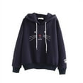 thumbnail image 1 of Chandail à Capuchon pour Femmes Grande Taille en Velours Chaud avec Imprimé de Chat Mignon, Manches Longues, Décontracté, Hiver Automne, Coupe Ample, 1 of 5
