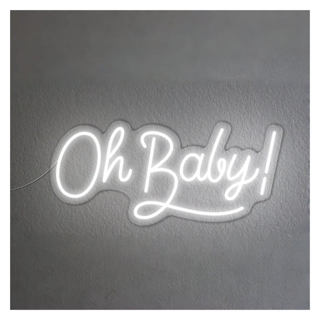 Letrero De Neón "Oh Baby" Para Decoración Baby Shower, Fiesta, Sala Juegos, Dormitorio, Bar, Estar, Cumpleaños, Pared 45cm