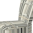 thumbnail image 4 of Designart "Finding Balance In Linearity" Grey strip Upholstered Accent Chair - Modern Arm Chair For Living Room, 4 of 7