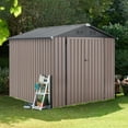 thumbnail image 4 of YODOLLA 7 x 7 ft. Outdoor Metal Storage Shed with Sliding Roof & Lockable Door, 4 of 9