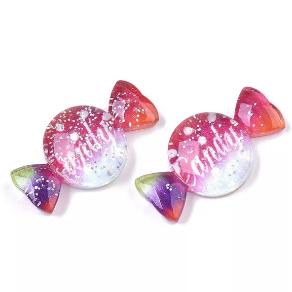 U8MO 10pcs Colorful Flatback Resin Candy Cabochons DIY Craft Scrapbooking 19x35.5mm
