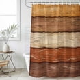 thumbnail image 6 of Polyester Fabric Farmhouse Burnt Orange Brown Shower Curtain, Vintage Wooden Striped Waterproof Bathtub Curtain Bathroom Decor Set with Hooks 36 x 78 Inches, 6 of 6