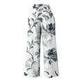 thumbnail image 5 of Zorckvet Women's Boho Pants Floral High Waisted Pants Flowy Wide Leg Trousers with Pockets Women Casual Lounge, 5 of 5