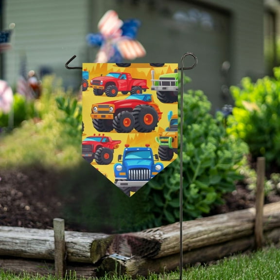 Trucks Desert Garden Flag 18" x 12.5" Double Sided Yard Lawn Outdoor Decor Small Yard Flags