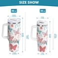 thumbnail image 3 of 30 oz Tumbler With Handle Stainless Steel Insulated Tumbler With Lid for Car Cup Holder Spring Butterflies and Flowers, 3 of 9
