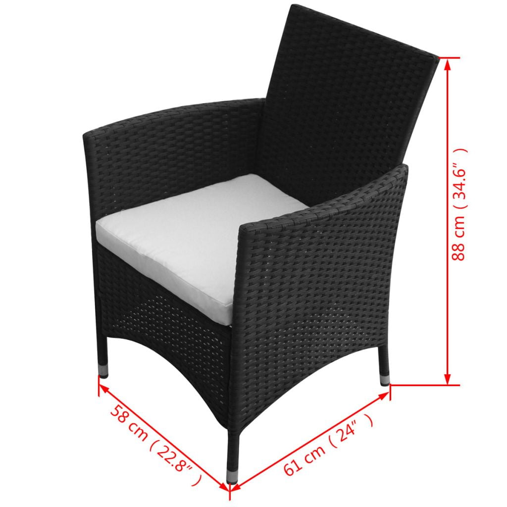 Kepooman 9 Piece Wicker Lounge Chairs with Cushions for Patio, Black Kepooman 9 Piece Wicker Lounge Chairs with Cushions for Patio, Black