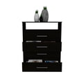 thumbnail image 2 of Modern Black Four Drawer Dresser with Hutch, 2 of 5