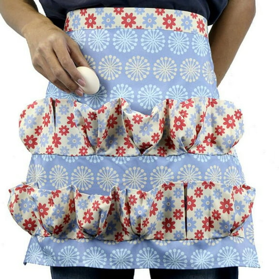 100Fens Egg Apron for Fresh Eggs, Multi Pockets Egg Collecting Apron for Egg Gathering Apron for Chicken Duck Goose Quail Eggs, Adult Universal