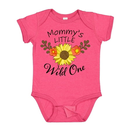 

Inktastic Mommy s Little Wild 1 with Beautiful Sunflower Gift Baby Boy or Baby Girl Bodysuit