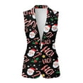 thumbnail image 2 of Uorisanigo Christmas HO Santa Waistcoat Vest Women with Pockets Open Front Sleeveless Womens Waistcoat Vest Size S Loose Vests Blazer Dressy, 2 of 7