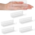 thumbnail image 1 of Estante para discos de vinilo, soporte de pared, paquete de 6, soporte para discos de acrílico transparente de 4 pulgadas, estantes de pared flotantes para baño, 1 of 5