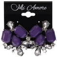 thumbnail image 2 of Mi Amore Dangle-Earrings Silver-Tone/Purple, 2 of 2