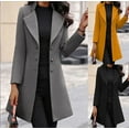thumbnail image 3 of Women's Coat Jacket Slim Mid-Length Woolen Coat Elegant Oversized Transition Jacket, 3 of 3