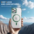 thumbnail image 2 of Allytechgroup Clear Magnetic Case for Apple iPhone 12 Pro/ 12, Camera Lens Kickstand Compatible with Magsafe Slim Fit Drop Protection Shockproof Back Case Cover for iPhone 12 Pro/ 12, Green, 2 of 8
