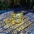 thumbnail image 2 of Solar Lanterns, Outdoor Waterproof Hanging Solar Lights, Metal Decorative Lanterns for Yard Patio Garden, Solar Powered Tabletop Decor, Unique Gifts for Women Gardening, 2 of 7