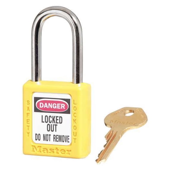 Master Lock Lockout Padlock,KA,Yellow,1-3/4"H 410KAYLW