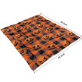 thumbnail image 4 of Checkered Pumpkin Halloween Pattern Blanket,Comfortable Soft Flannel Throw Blanket,All Season,Warm Lightweight Blankets for Sofa Bed Couch Living Room Chair,50"x60", 4 of 4