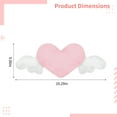 thumbnail image 4 of 2 Pcs Plush Heart Shaped Pillow, Pink Car Headrest Pillow with Angle Wings, Cute Soft Neck Support Cushion, Ideal for Comfort and Style in Cars, Reusable and Washable, 19.3 x 9.1", 4 of 5