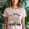 thumbnail image 5 of Pastel Book and Flowers Shirt | Blooming Reading Graphic Tee for Women, Azalea, Size 3XL, 5 of 6