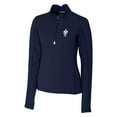thumbnail image 2 of Women's Cutter & Buck Navy Houston Oilers Throwback Logo Traverse Stretch Quarter-Zip Pullover Top, 2 of 3