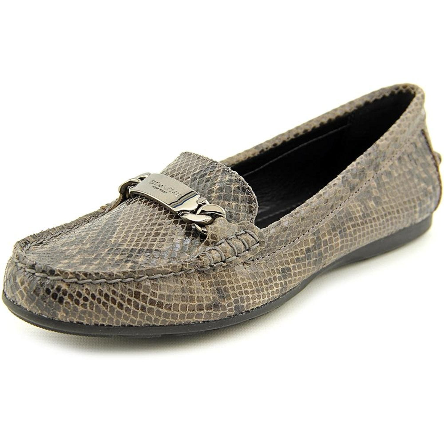 coach womens olive sand printed snake closed toe loafers