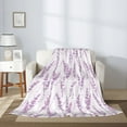 thumbnail image 2 of Rateoe Lavender Flowers Pattern Flannel Throw Blanket, Ultra-soft Blanket for Bed, Couch, Car, Hypoallergenic Anti-pilling blanket-80"x60"(Vertical), 2 of 6