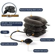 Cervical Neck Traction Device for Instant Neck Pain Relief - Inflatable & Adjustable Neck Stretcher Neck Support Brace(Crystal Velvet)+(Model 2022)+(Silver Gray)