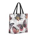 thumbnail image 2 of Sigee Vintage Butterflies Print Large Capacity Zippered Tote Bag - Durable, Stylish and Versatile for Everyday Use, 2 of 9