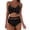 Black, variant on Qiopertar Women's Swimsuit Bikini Set Push Up Padded Swimwear Solid Color Two Piece Bathing Suit Retro High Cut Beach Vacation Pool Party, Wine S
