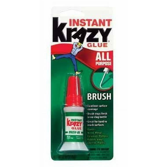 Krazy Glue Brush-On Glue - Brush Applicator - Multicolor