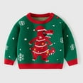 thumbnail image 6 of XEGLSBU Christmas Sweater for Boys 12-14 Dinosaur Boys Sweater Soft Knit Pullover Top Cozy Winter Wear for Kids Festive Holiday Outfit Dino Themed Green Size 9-10 Years, 6 of 9