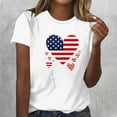 thumbnail image 2 of Htigea American Flag Patriotic T-Shirt for Women 4Th Of July Shirts Graphic Tees Usa Flag Short Sleeve Shirt Tops Party Daily Today Sales White,2XL, 2 of 5