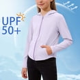 thumbnail image 2 of Rvasteizo Kids Plain Jacket Zip Hooded UPF50 Sun Protection Breathable Outerwear for 3-15Years, 2 of 5