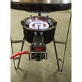 thumbnail image 4 of 22" Large Mexican Style Concave Comal Griddle Outdoor Cooking Disc Wok Stainless Steel Set Propane Burner adj. Fire Stove & Heavy Duty Metal Stand Ideal Restaurant Style Tacos Grilling or Stir Fry, 4 of 5