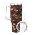 thumbnail image 3 of Coffee Beans Cup Insulated Tumbler Stainless Steel Vacuum Travel Mug 40 oz with Handle and Straw Lid, 3 of 7