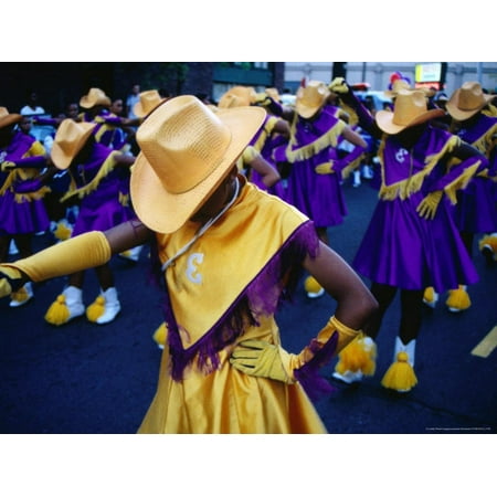 Marching Girls Participate in International District Parade, Seattle, Washington, USA Print Wall Art By Lawrence