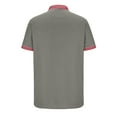 thumbnail image 3 of Elvqul Mens Short Sleeve Shirts Plaid Big and Tall Collared Dark Gray T-Shirts Polo Holiday Polo Shirts, 3 of 5