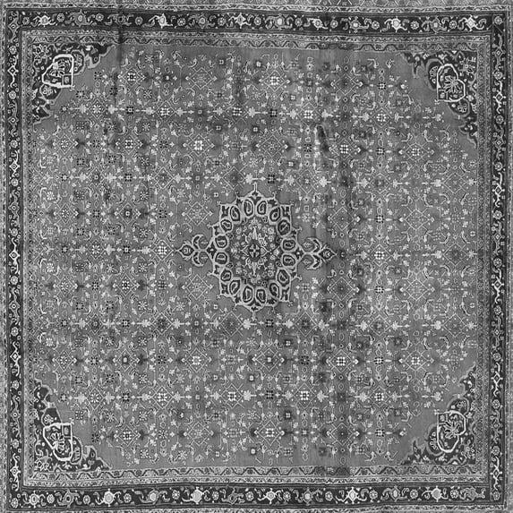 Ahgly Company Indoor Square Persian Gray Traditional Area Rugs, 4' Square