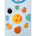 thumbnail image 3 of WIBACKER 2 Pieces Cool Summer 100% Viscose Boys Solar System Pajamas Set Toddler Kids Soft Short Sleeve Tee and Shorts PJs Set Sleepwear, 3 of 11