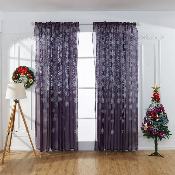 Floral Watermelon Red Short Sheer Curtains Flower Print Vine Embroidery Bedroom Curtain Rod Pocket Voile Window Curtains for Living Room, 40 x 108 inches Long, Set of 2 Panels