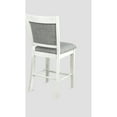 thumbnail image 3 of Of 2 Counter Height Chairs - White & Gray Linen Upholstered, Wooden Legs With Footrest For Dining Area Style (pair) Linen, Wood Construction, 3 of 3